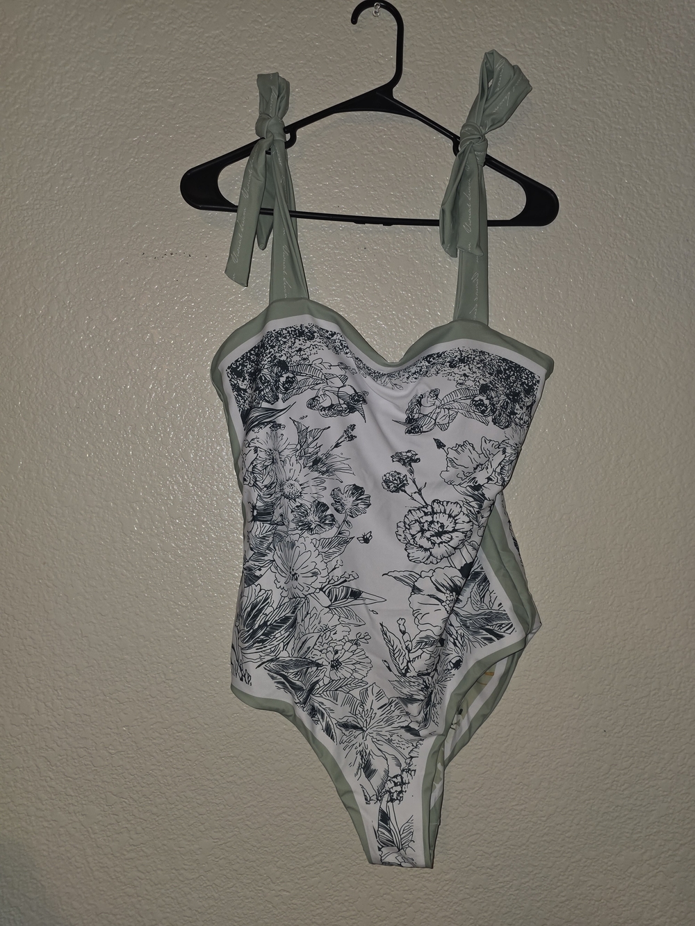 2-in-1 Reversible Floral One Piece Swimsuit Vintage w/ Adjustable Straps - Picture 4 of 4